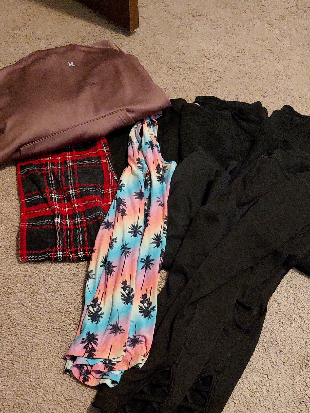 Athletic Works Black Capri Leggings Trio